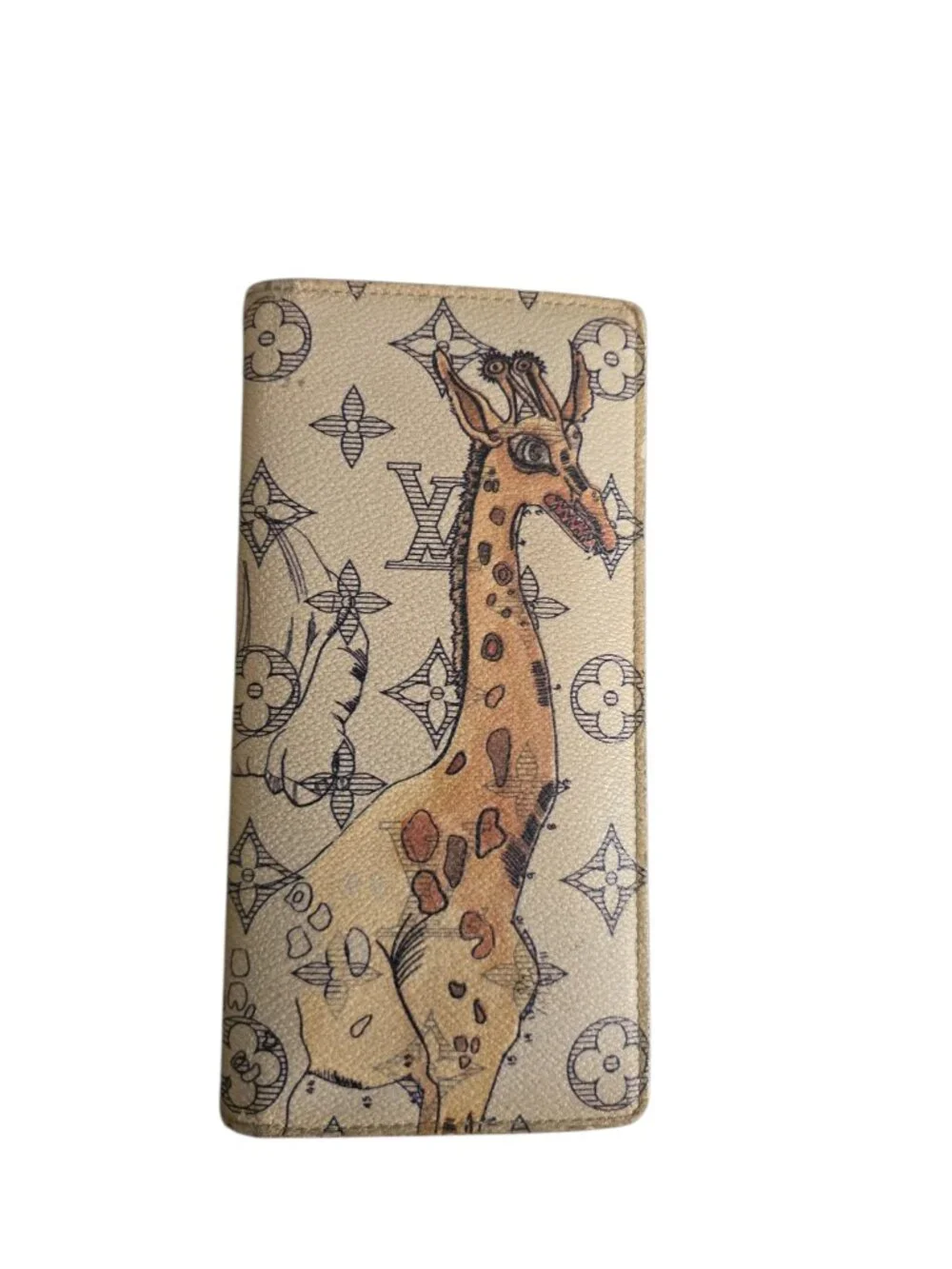 Louis Vuitton Brazza Wallet Chapman Brothers Savane Giraffe M66025 Authentic